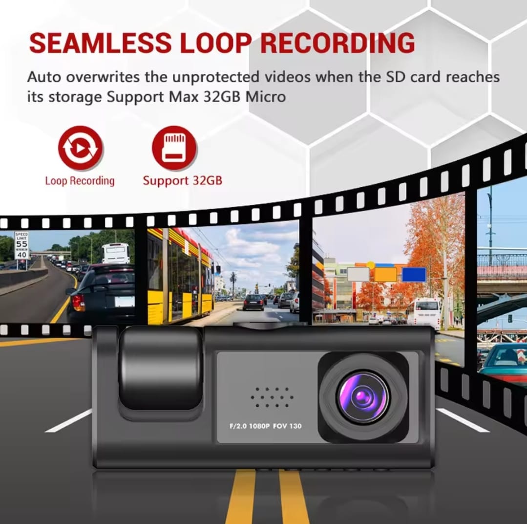 Cámara de Grabación para Auto 2 Lentes 1080P Full HD – Protección Total en Cada Trayecto