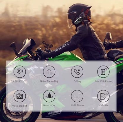 Auriculares Bluetooth 5.3 para Casco de Motocicleta 🎧🏍️